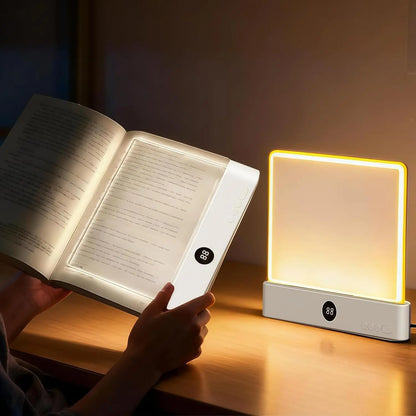 Smart LED Reading Light, Book Lamp Box, Rechargeable Transparent LED Flat Reading Light, with Timer, Doodle Desktop Study Light, the Dream Light for Quiet Readers.