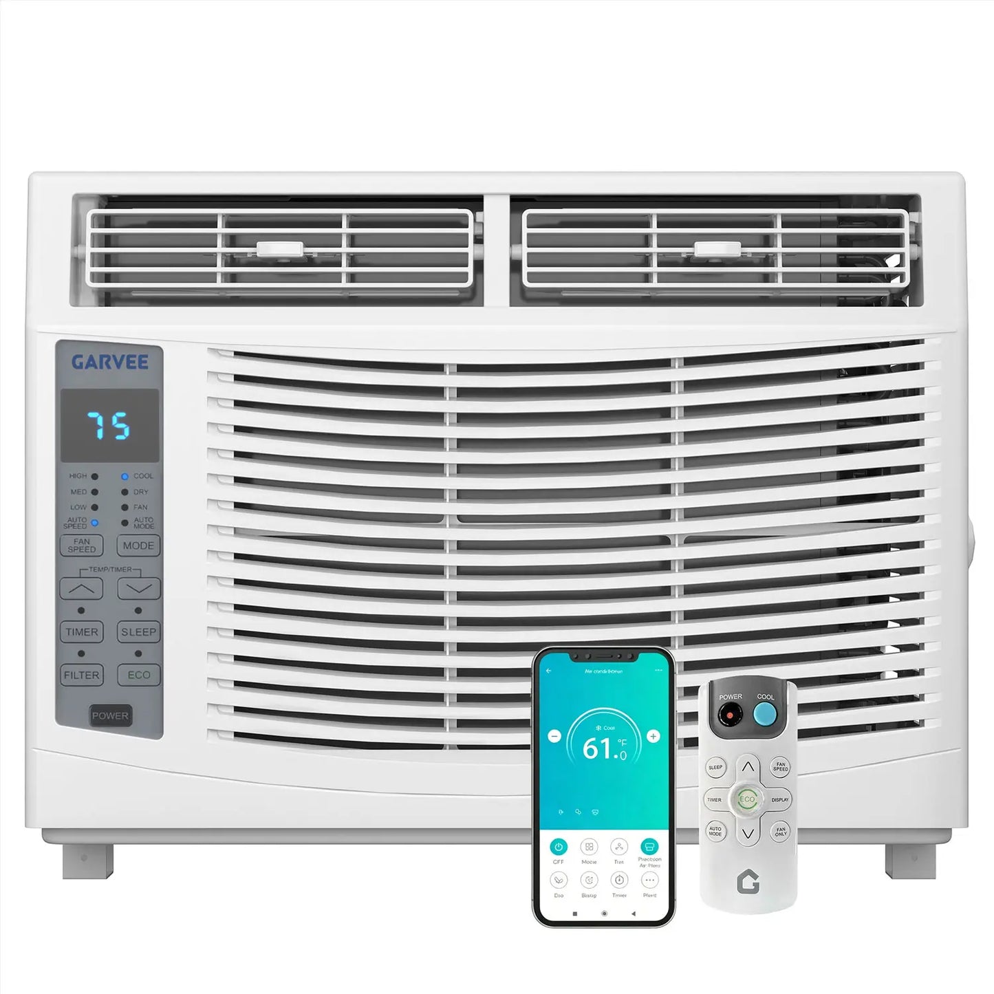 Garvee 5K/6K/8K/10K/12K BTU Window Air Conditioner with Wifi,Cool Rooms up to 550 Sq.Ft.,Smart Window AC Unit with Smartphone App or Remote Control,3 Fan Mode,Sleep&Eco Mode,Washable Filter,For Bedroom Apartment Office Fathersdaygift
