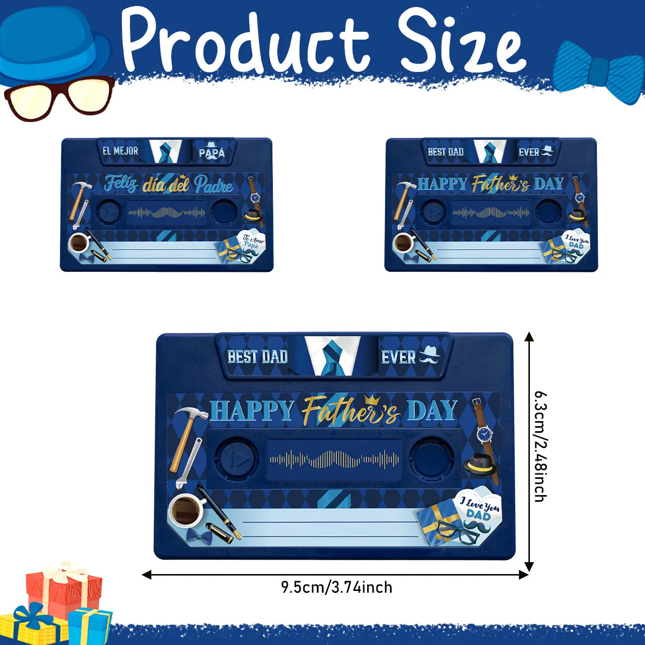 Father'S Day Party Favors: Voice-Recording Greeting Card (300 Seconds) – Class of 2026 Custom Voice Guestbook for Congratulations, Funny, Happy Anniversary Gift