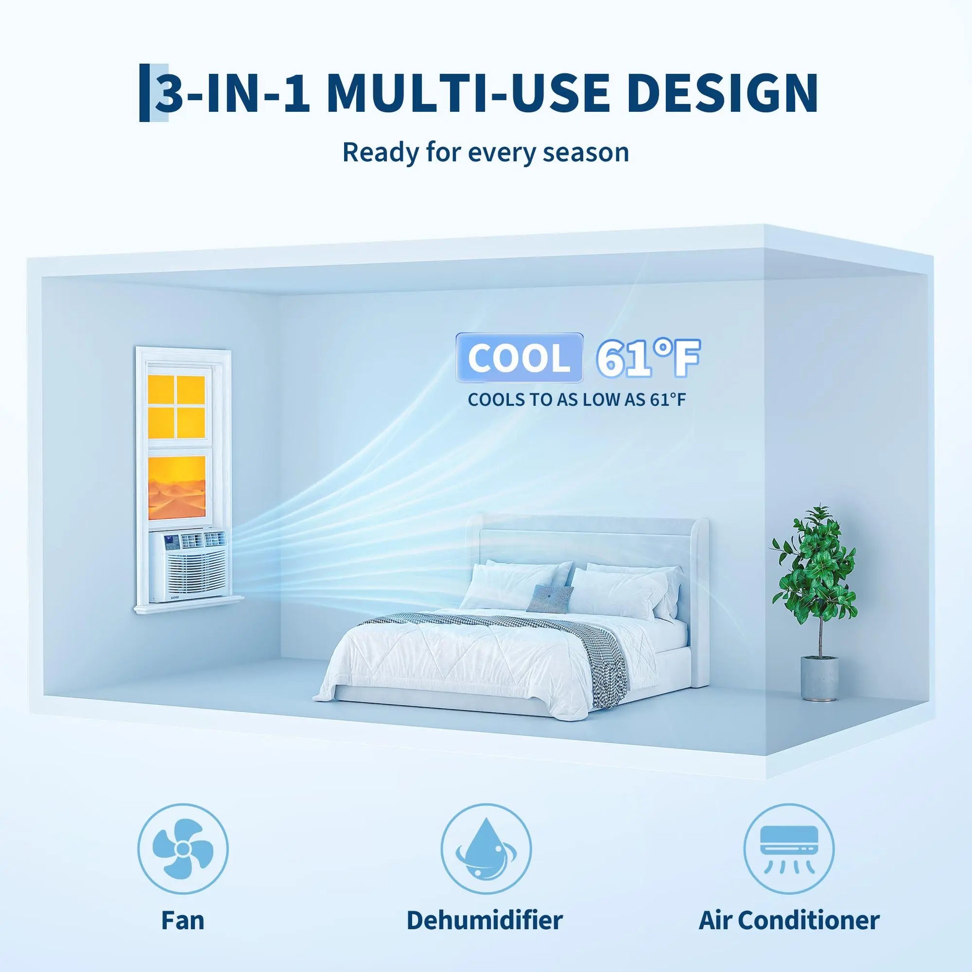 Garvee 5K/6K/8K/10K/12K BTU Window Air Conditioner with Wifi,Cool Rooms up to 550 Sq.Ft.,Smart Window AC Unit with Smartphone App or Remote Control,3 Fan Mode,Sleep&Eco Mode,Washable Filter,For Bedroom Apartment Office Fathersdaygift